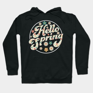 Hello Spring Trendy Easter Daisy Flower Cute Floral Pattern Hoodie